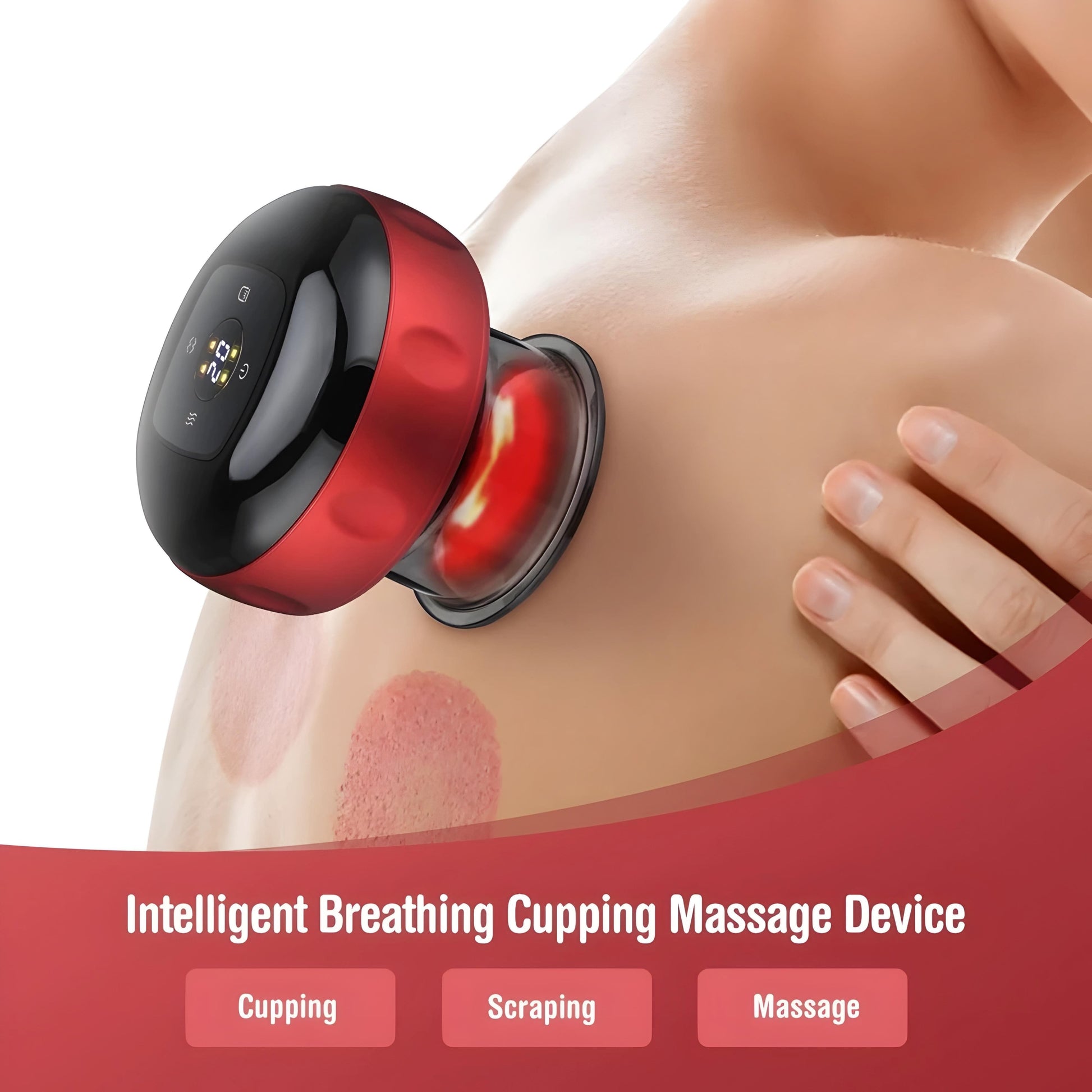 Smart electric vacuum cupping therapy device for back pain relief